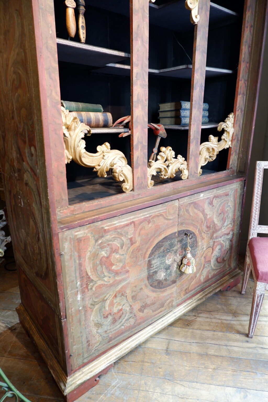 Painted wood shelving unit or bookcase - Italy late 19th century - Image 5