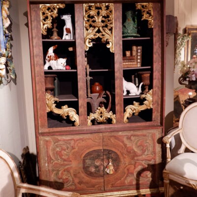 Painted wood shelving unit or bookcase - Italy, late 19th century