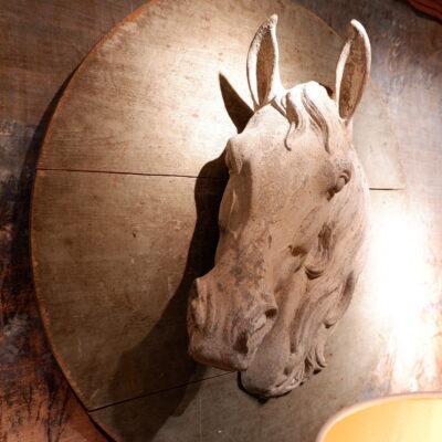 LARGE ZINC SIGN - HORSE HEAD IN PROFILE 19TH CENTURY FRANCE