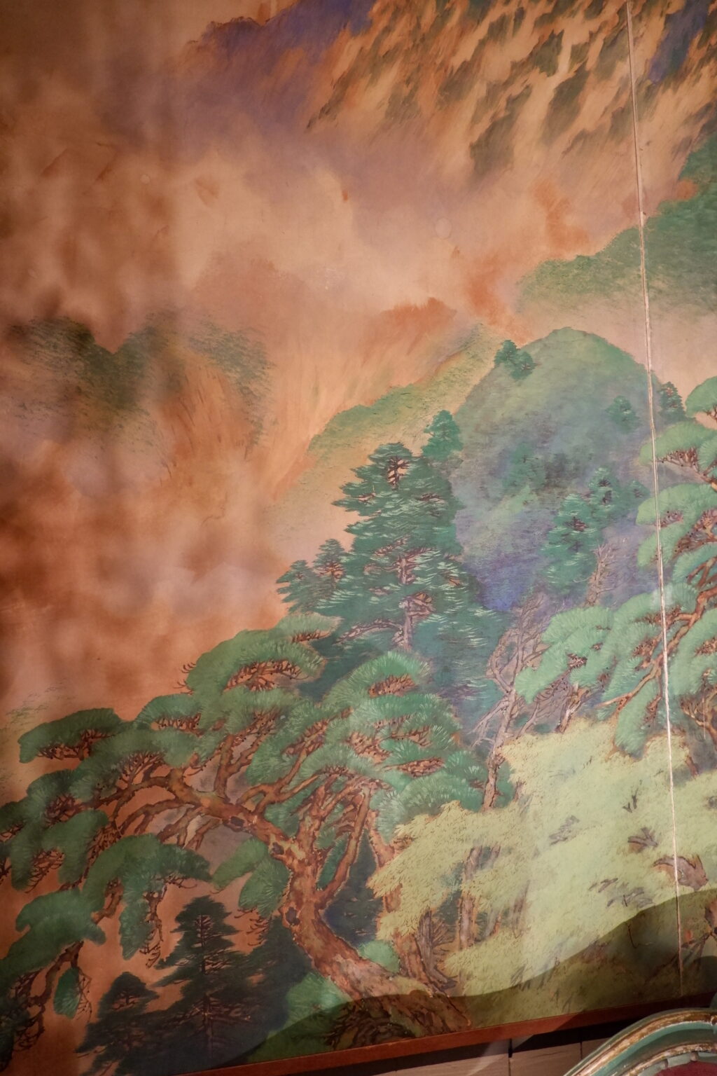 Paravent japonais à deux feuilles de la période Taisho-showa "paysage de montagne" début XIXe – Image 14