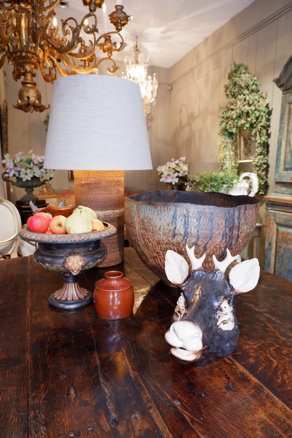Paire de terrines en porcelaine "têtes de cerfs" par la manufacture italienne - fin XIXe – Image 4