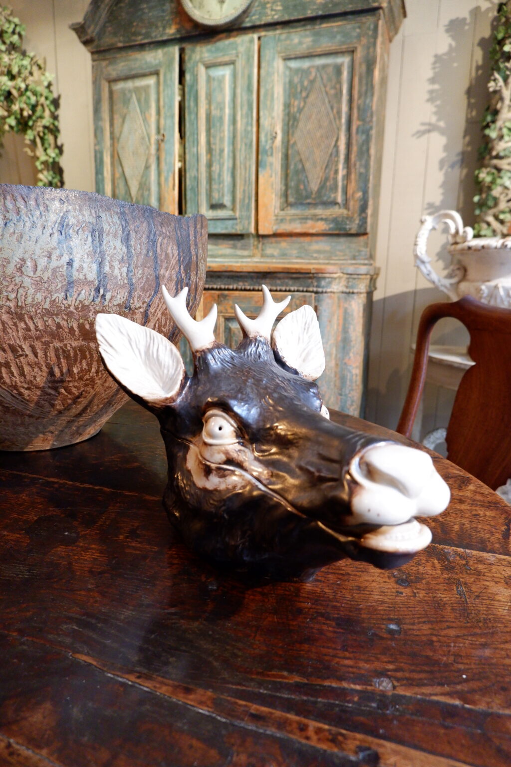 Paire de terrines en porcelaine "têtes de cerfs" par la manufacture italienne - fin XIXe – Image 3
