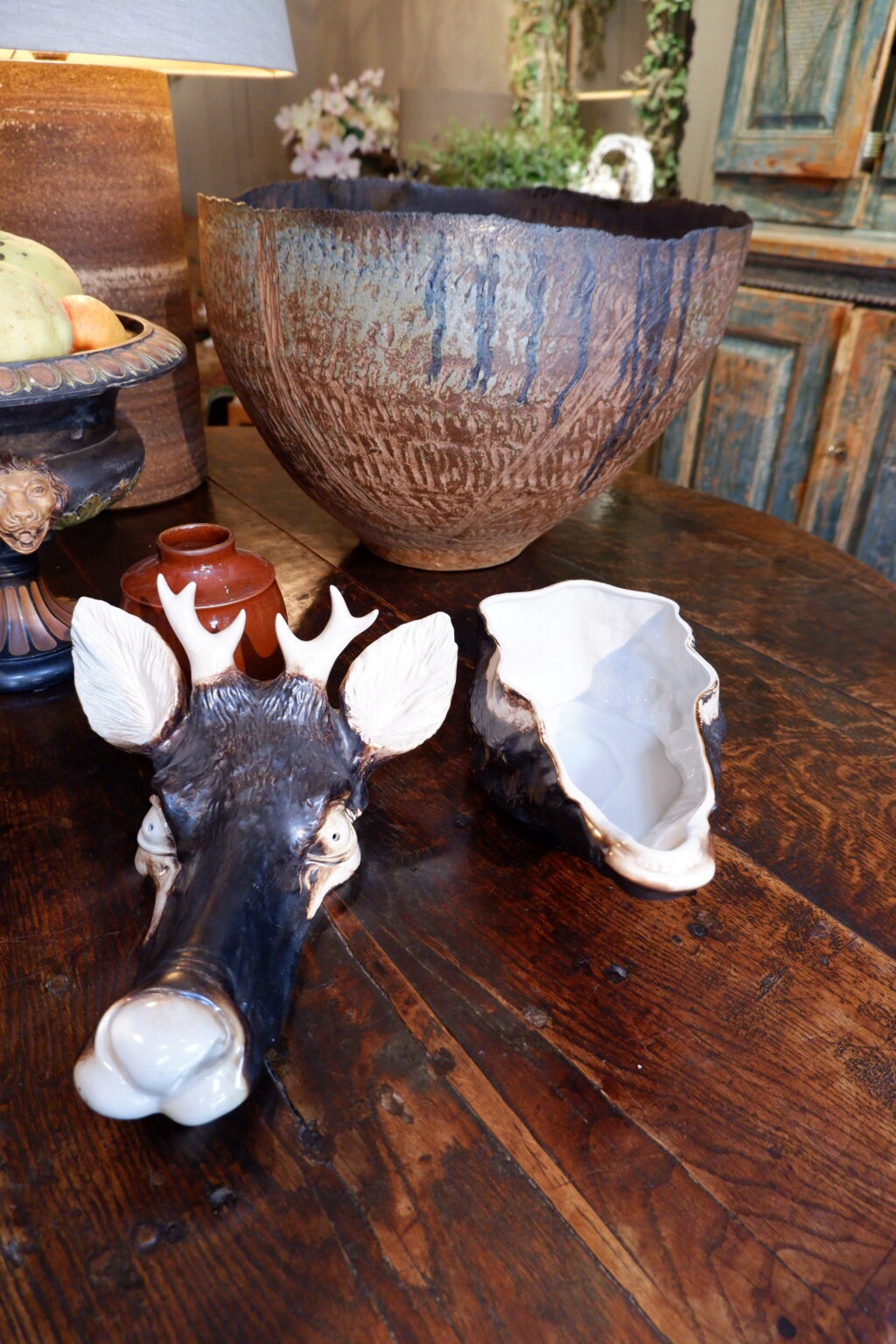 Paire de terrines en porcelaine "têtes de cerfs" par la manufacture italienne - fin XIXe – Image 2