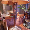 Grande lampe vase en cuivre Art Nouveau  + AJ en soie plissée cuivre – Image 3