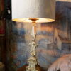 Grande lampe "pique-cierge en bois doré" XVIIIe – Image 2