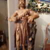 Sculpture en bois peint polychrome d'un Saint personnage  - Italie XVIIe