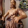 Sculpture en bois peint polychrome d'un Saint personnage  - Italie XVIIe – Image 4