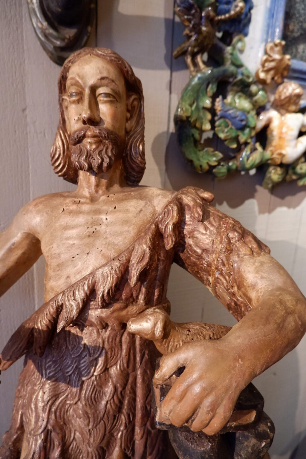 Polychrome painted wood sculpture of a Saint - 17th century Italy - Image 2