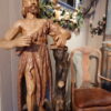 Sculpture en bois peint polychrome d'un Saint personnage  - Italie XVIIe – Image 3