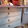 Meuble vitrine & bureau scriban patine verte d'origine - Suède XIXe – Image 7