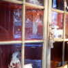 Meuble vitrine & bureau scriban patine verte d'origine - Suède XIXe – Image 6