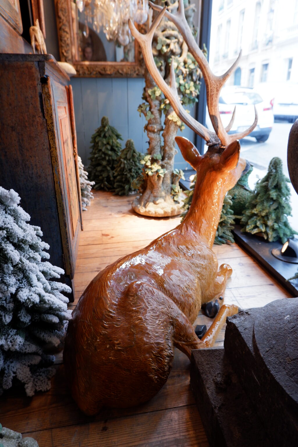 Sculpture de cerf en céramique émaillée - Poterie du Mésnil-Bavent fin XIXe – Image 4