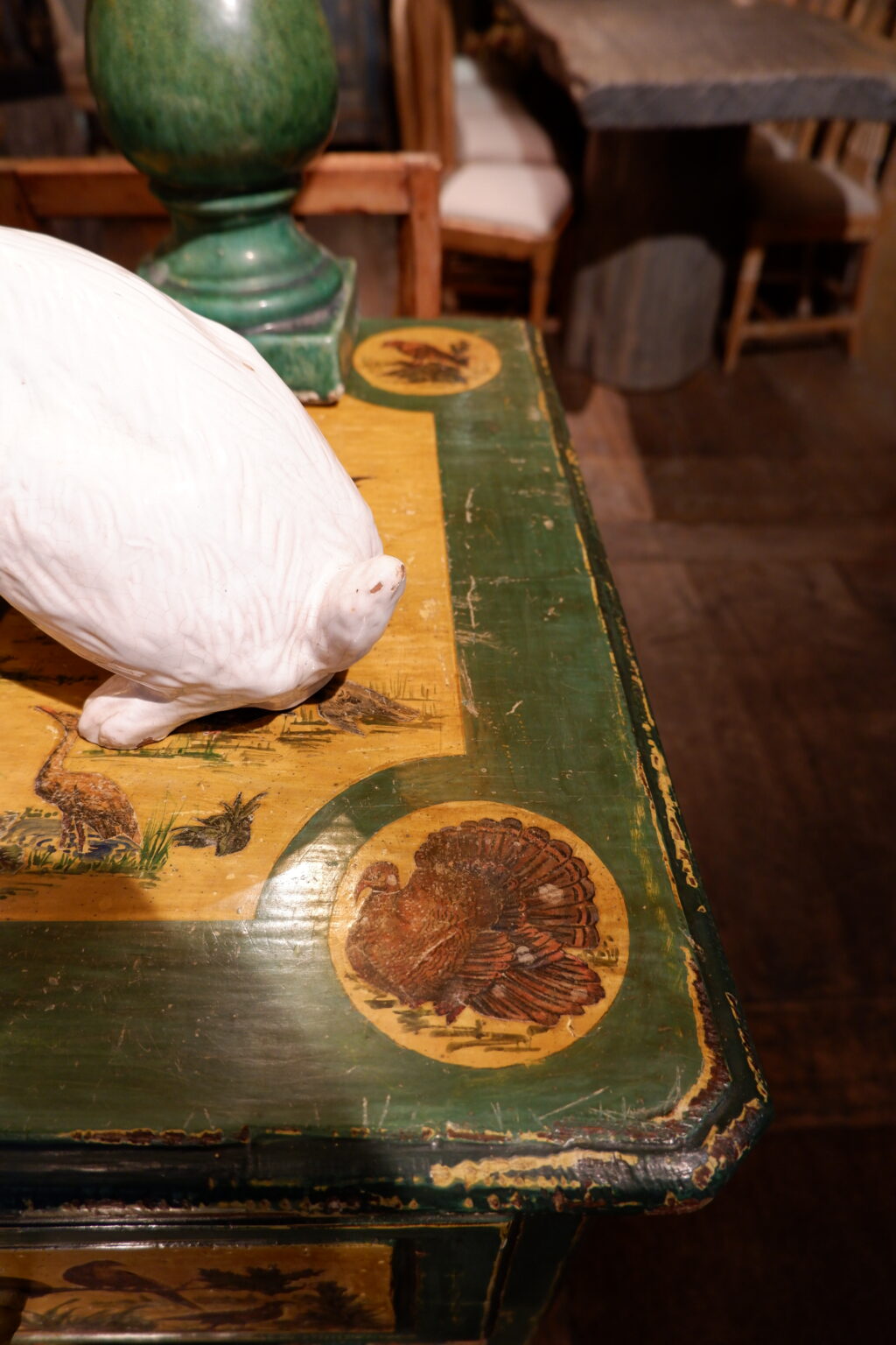 Commode d'époque Louis XVI décor naturaliste d'oiseaux et scènes paysannes en Arte Povera ca.1800 – Image 5