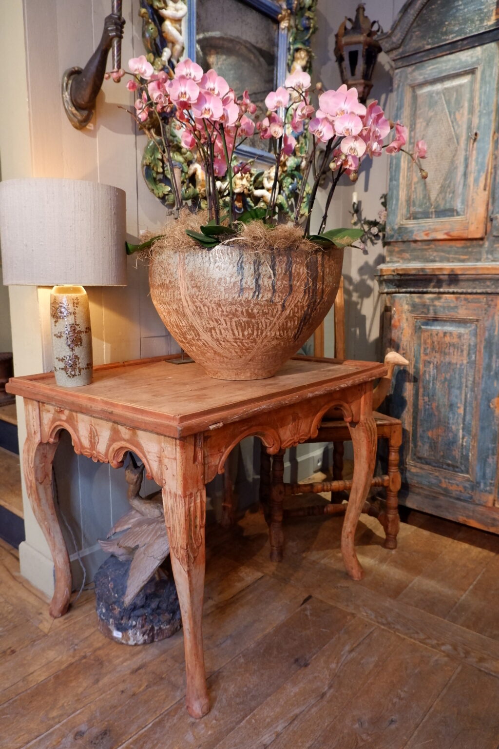 Early 18th century Norwegian carved wood Roccoco style side table - Image 7