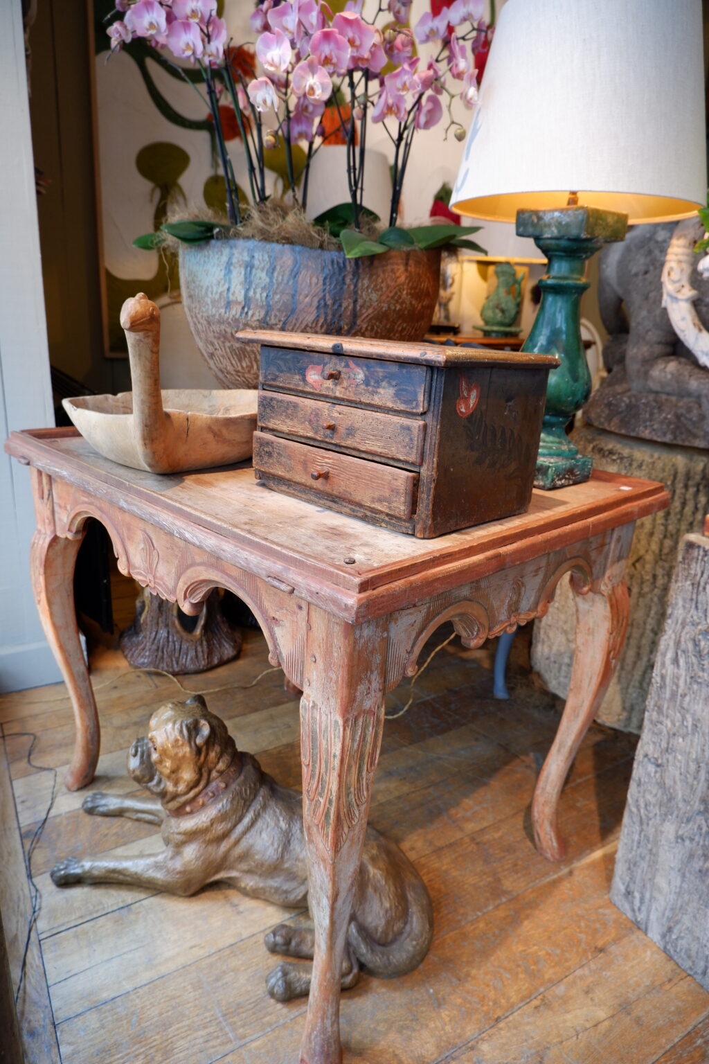 Commode miniature ou coffre à bijoux en bois peint - Suède ca.1800 – Image 5