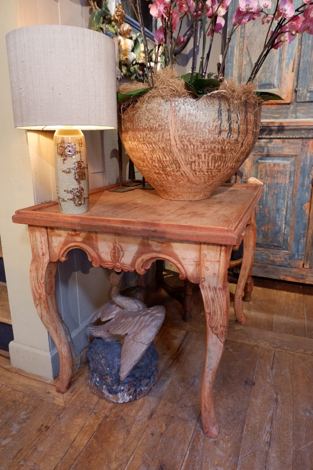 Early 18th century Norwegian carved wood Roccoco side table - Image 3