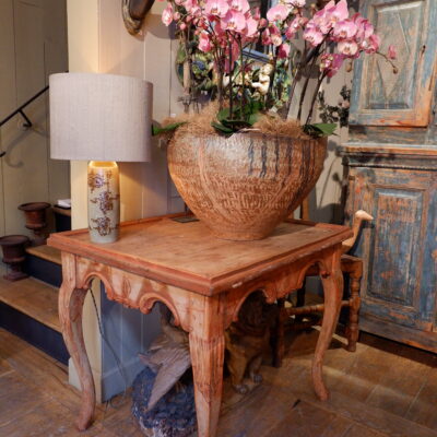 Norwegian Roccoco style carved wood side table, early 18th century