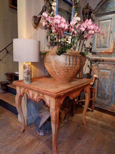 Norwegian Roccoco style carved wood side table, early 18th century