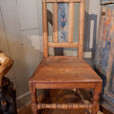 Swedish Baroque provincial chair in painted wood ca.1800