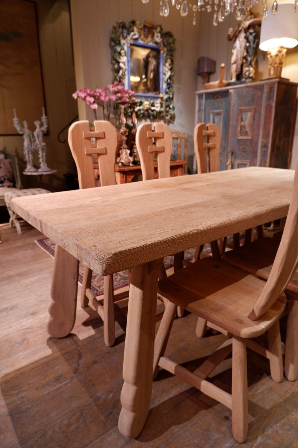 SANDED OAK DINING TABLE OR DESK CA.1960 - Image 4