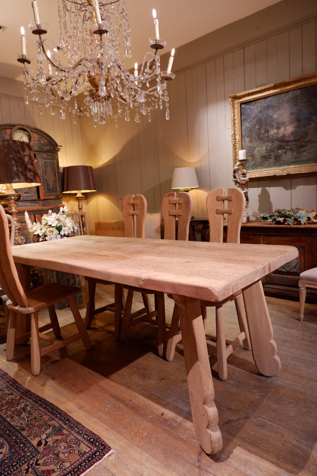 SANDED OAK DINING OR DESKTOP TABLE CA.1960 - Image 2