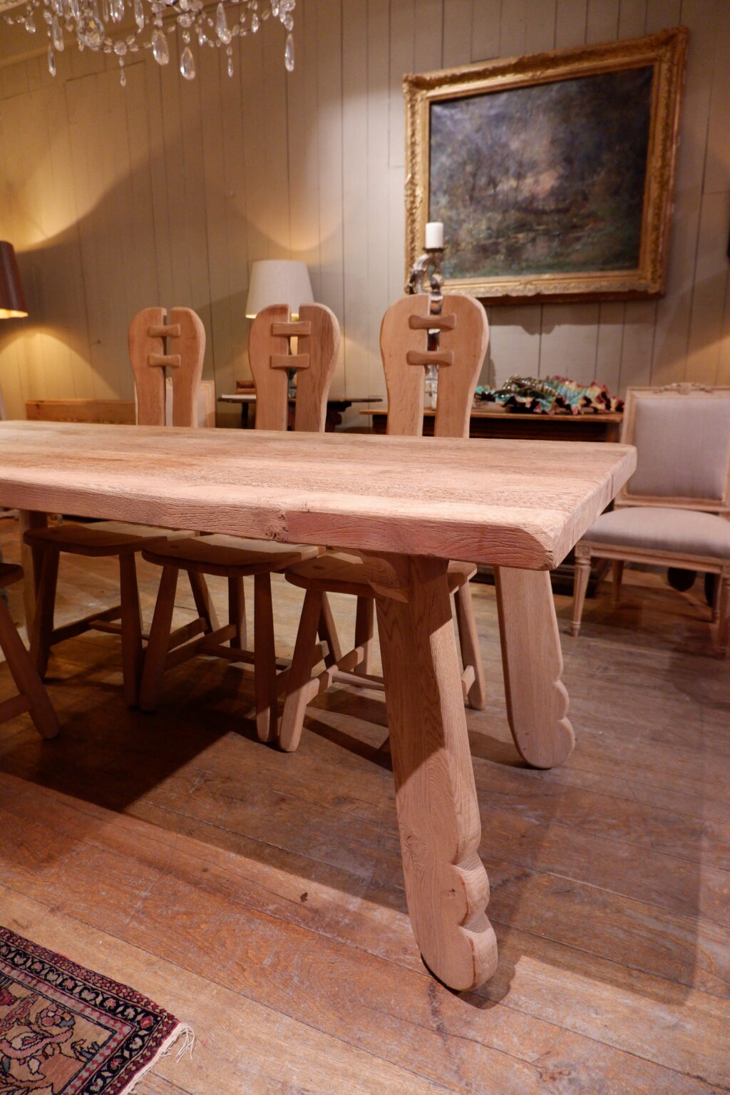 SANDED OAK DINING TABLE OR DESK CA.1960 - Image 3
