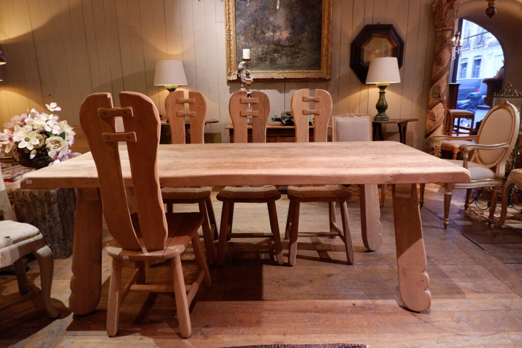 SANDED OAK DINING TABLE OR DESK CA.1960 - Image 7