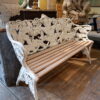 Banc de jardin "Fougères" en fonte blanche - Suède ca.1900 – Image 2