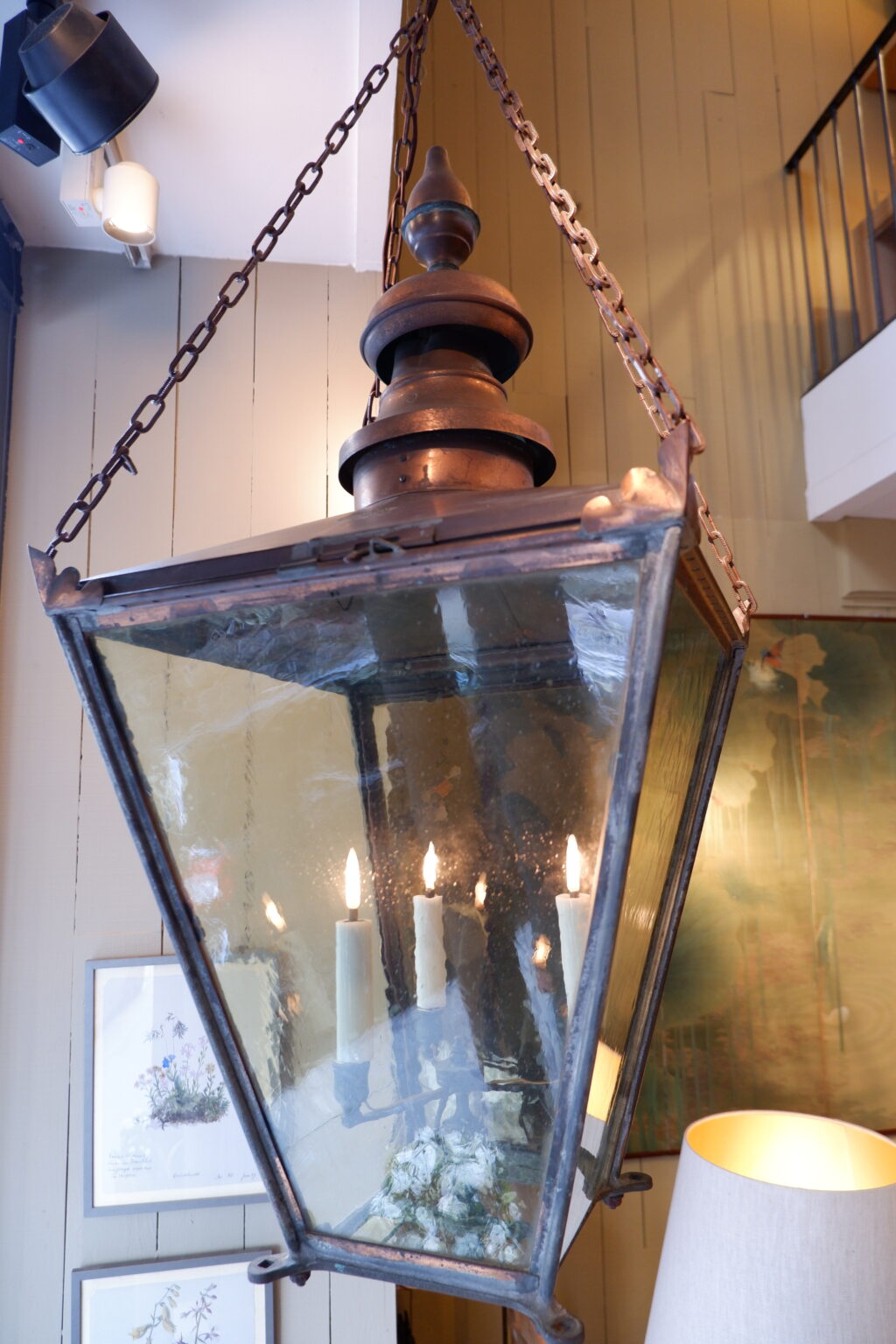 Grande lanterne en Cuivre par Foster & Pullen, Bradford ca.1900