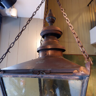 Large copper lantern by Foster & Pullen, Bradford ca.1900