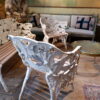 Paire de fauteuils de jardin "Fougères" en fonte blanche - Suède ca.1900 – Image 4