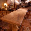 Grande console en noyer & entretoise volutes en fer forgé fin XVIIIe – Image 5