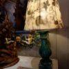 Paire de lampes balustres vertes & abat-jours lin impression fleurs naturelles – Image 4