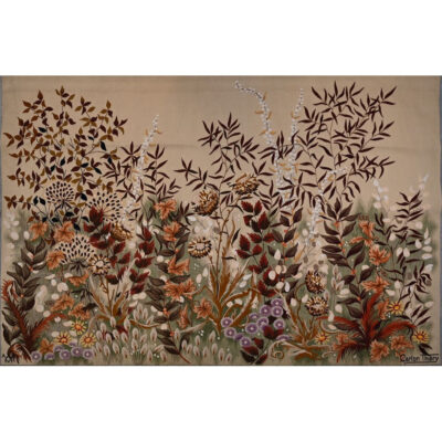 Tapisserie d’Aubusson par Gaston Thiery “paysage de fleurs” ca.1970 – N°5/6