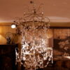 Petit lustre lanterne cage laiton doré & cristal taillé- Style gustavien fin XIXe – Image 5