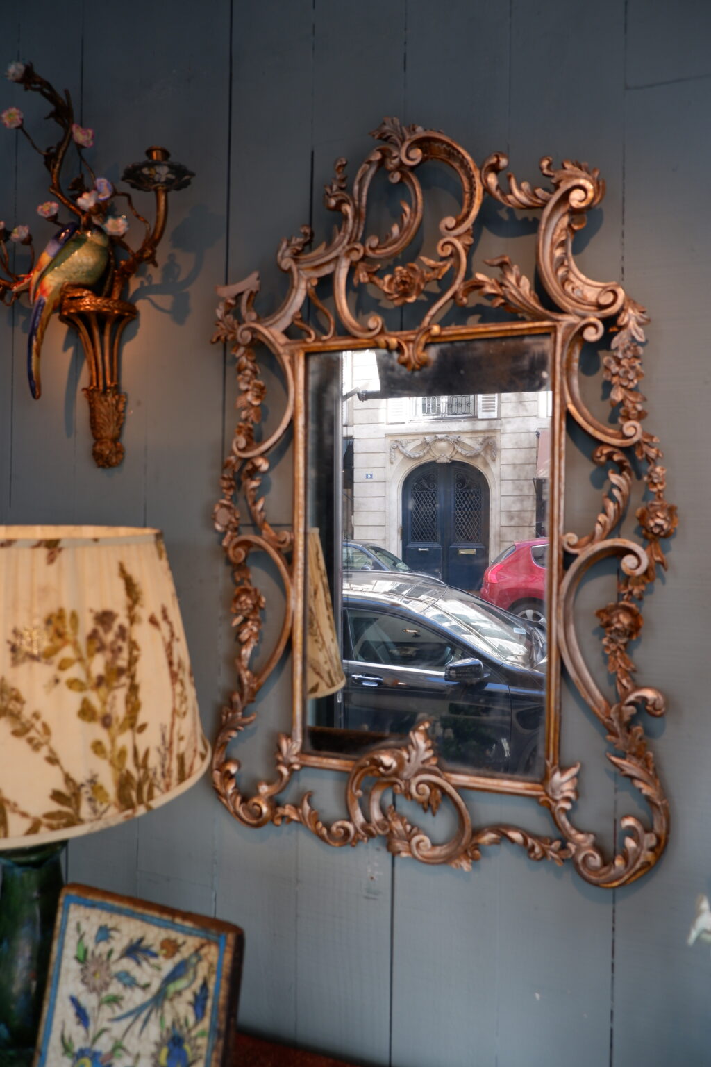 Paire de miroirs italiens à la feuille d'argent - XIXe – Image 2
