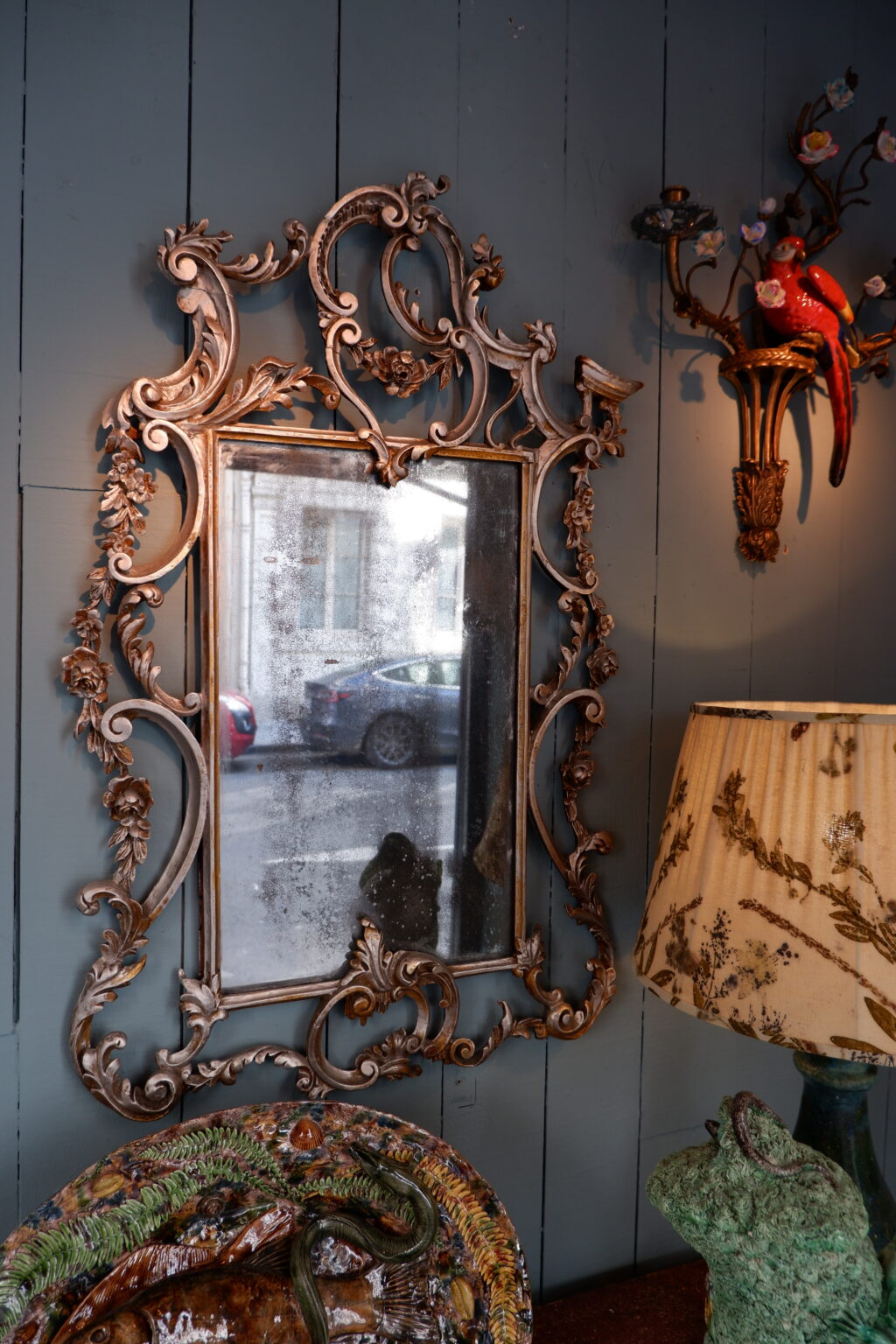 Paire de miroirs italiens à la feuille d'argent - XIXe