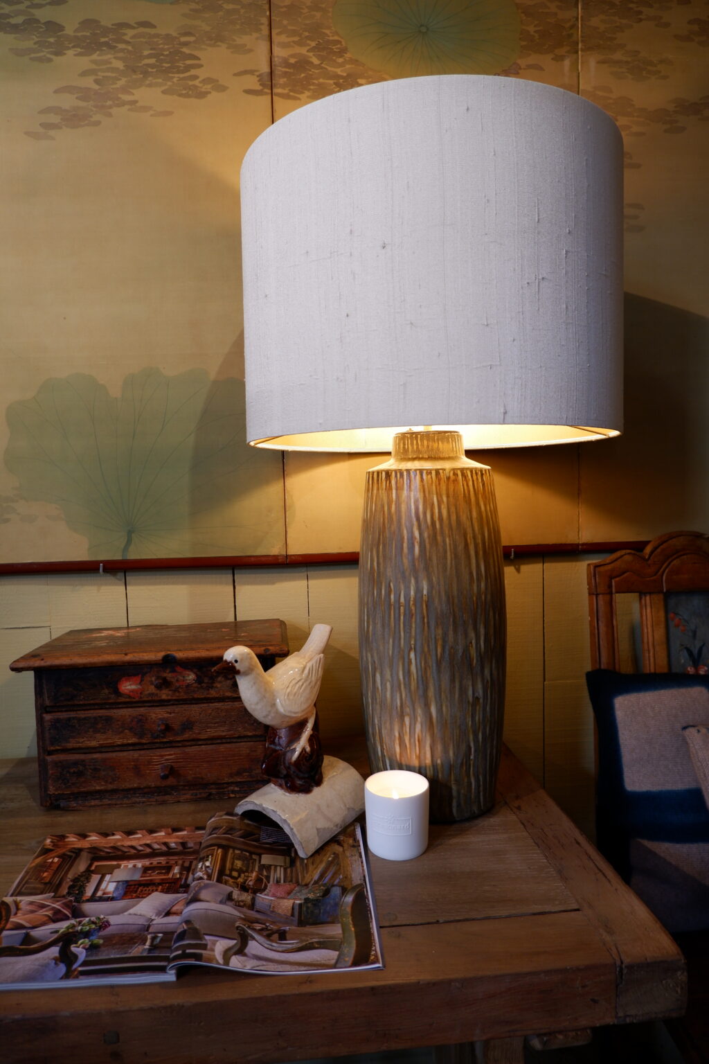 Very large celadon green ceramic lamp &quot;RUBUS&quot; by GUNNAR NYLUND -Sweden ca.1960 - Picture 8