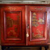 Cabinet d'époque XVIIIe décor chinoisant sur fond de laque rouge ca.1790 – Image 4