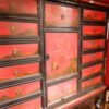 Cabinet d'époque XVIIIe décor chinoisant sur fond de laque rouge ca.1790 – Image 7