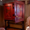 Cabinet d'époque XVIIIe décor chinoisant sur fond de laque rouge ca.1790 – Image 10