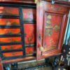 Cabinet d'époque XVIIIe décor chinoisant sur fond de laque rouge ca.1790 – Image 6