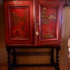 Cabinet d'époque XVIIIe décor chinoisant sur fond de laque rouge ca.1790 – Image 11