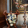 Grand cache pot en céramique vernissée, Décor en relief d'oiseau, de citrons & fleurs, poignées imitant le bois, début XXème - par Choisy Le Roy – Image 3