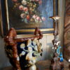 Grand cache pot en céramique vernissée, Décor en relief d'oiseau, de citrons & fleurs, poignées imitant le bois, début XXème - par Choisy Le Roy – Image 4