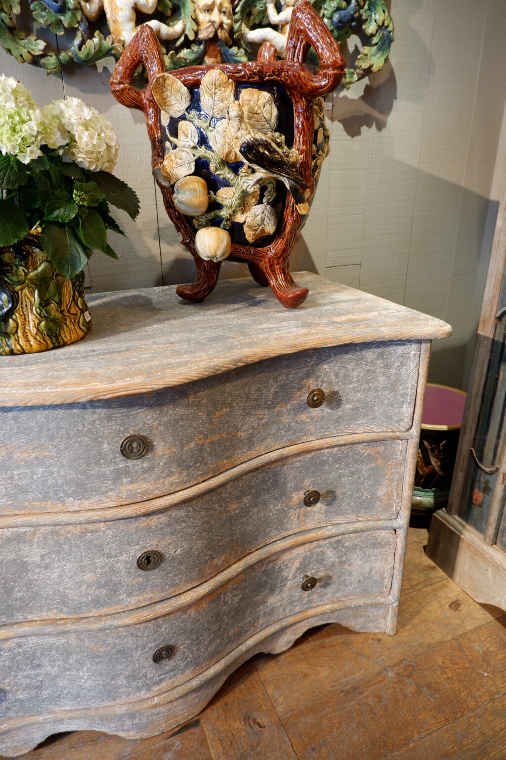 Commode provençale double galbe patine bleue pâle ca.1880 – Image 3