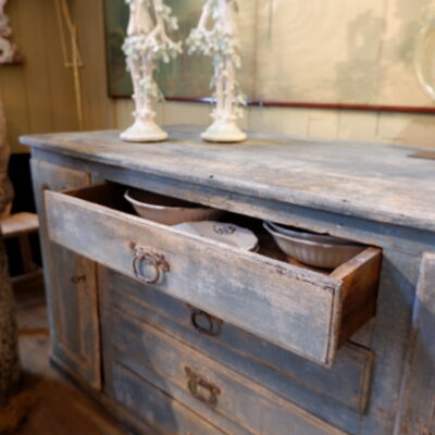 Large pastel blue painted wood buffet-counter late 19th century