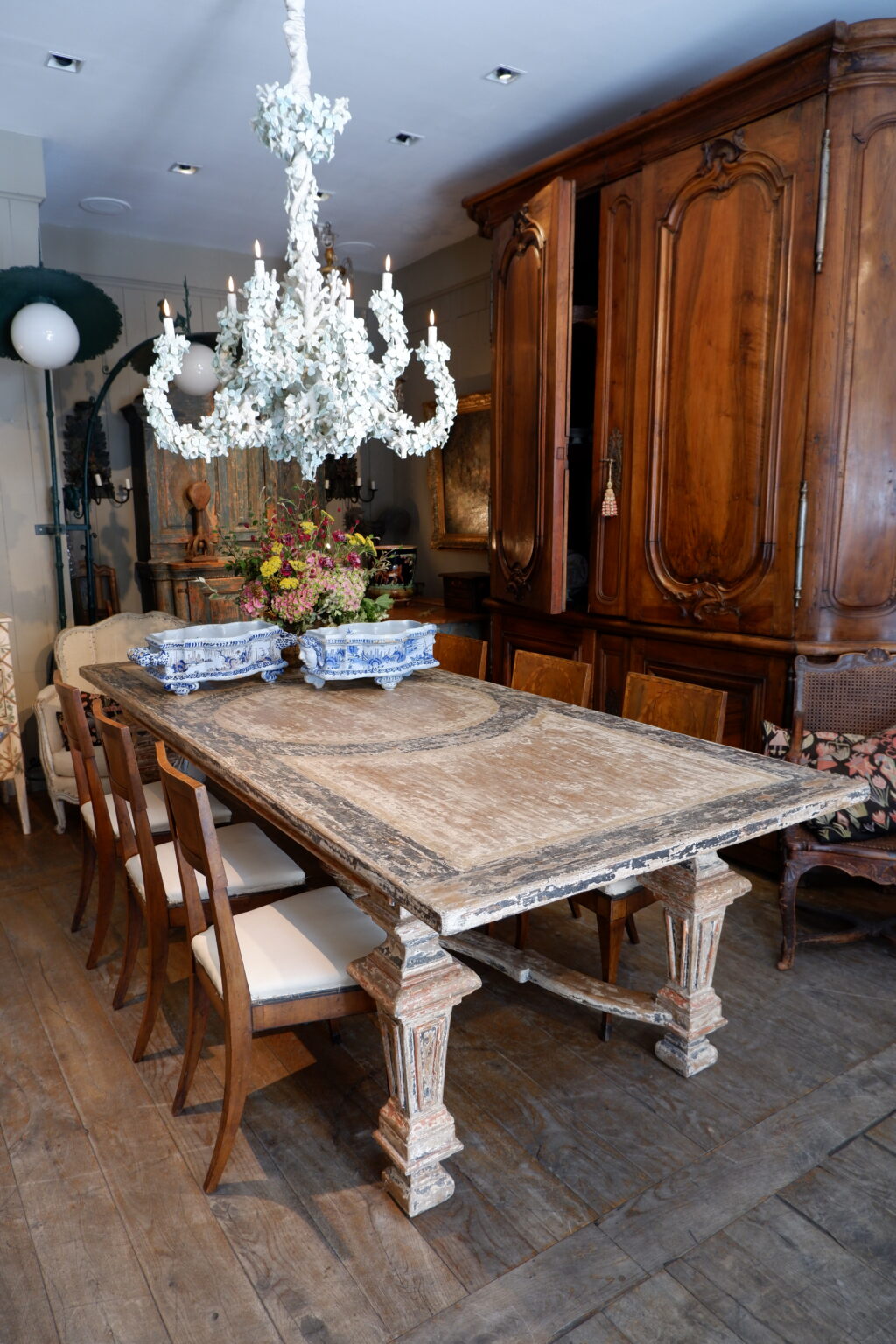 Grande table en bois décor peint - Italie Toscane époque XIXe – Image 6