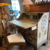 Commode secrétaire en bois peint décor de pins & conifères ca.1900 – Image 8