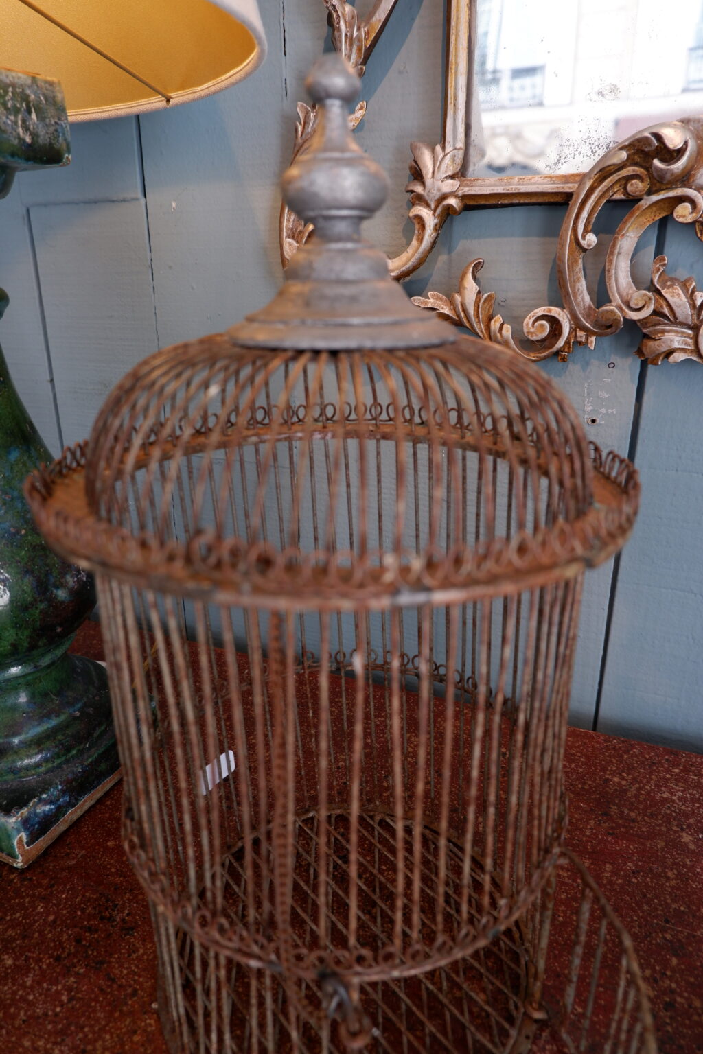 Petite cage à oiseaux en fer fin XIXe – Image 4